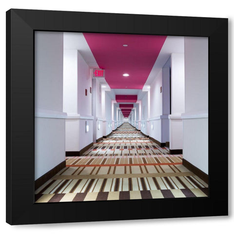 L Ex!T Black Modern Wood Framed Art Print by Loire, Herve