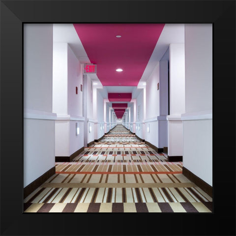 L Ex!T Black Modern Wood Framed Art Print by Loire, Herve