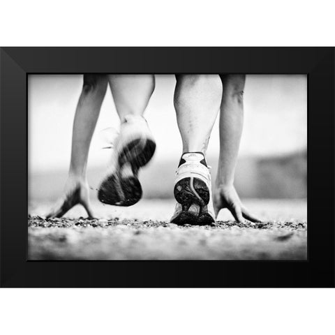 Runner Black Modern Wood Framed Art Print by Bartsch, Heidi
