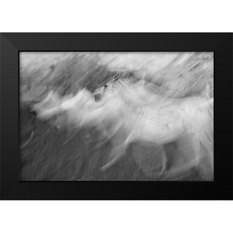 Mystic White Black Modern Wood Framed Art Print by Malovrh, Milan
