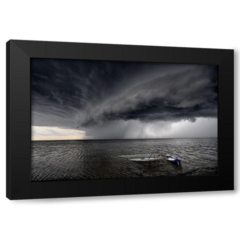 ... Where Are You ? Black Modern Wood Framed Art Print by Lipinski C, Roman