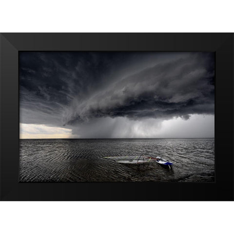 ... Where Are You ? Black Modern Wood Framed Art Print by Lipinski C, Roman