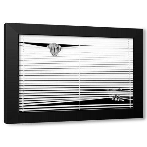 Black Or White Black Modern Wood Framed Art Print with Double Matting by Ikeda, Keisuke