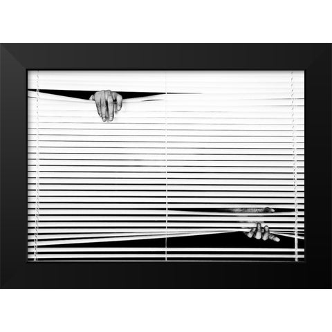 Black Or White Black Modern Wood Framed Art Print by Ikeda, Keisuke