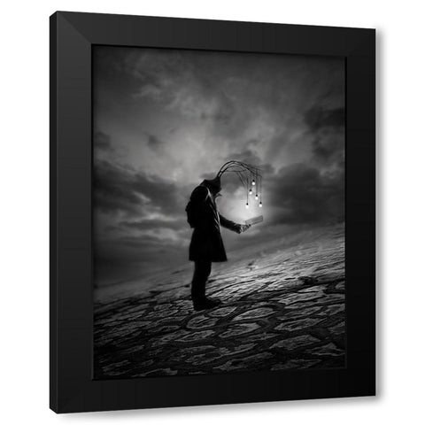 The Reader Black Modern Wood Framed Art Print by David Senechal Photographie