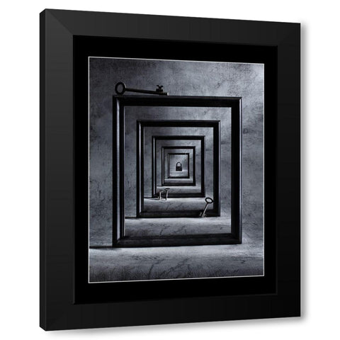 Locked Up Black Modern Wood Framed Art Print by Ivanova, Victoria
