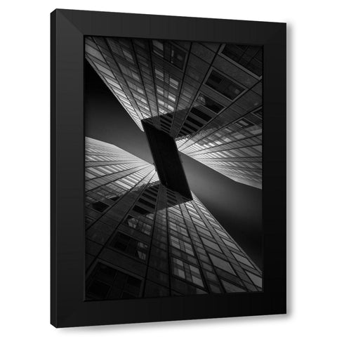 The Z-Line Black Modern Wood Framed Art Print by Van Den, Jef