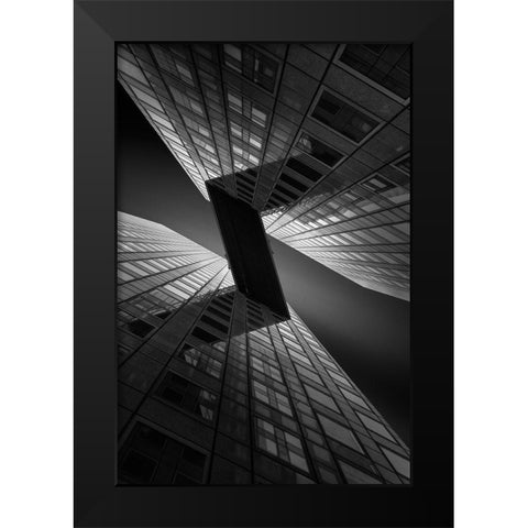 The Z-Line Black Modern Wood Framed Art Print by Van Den, Jef