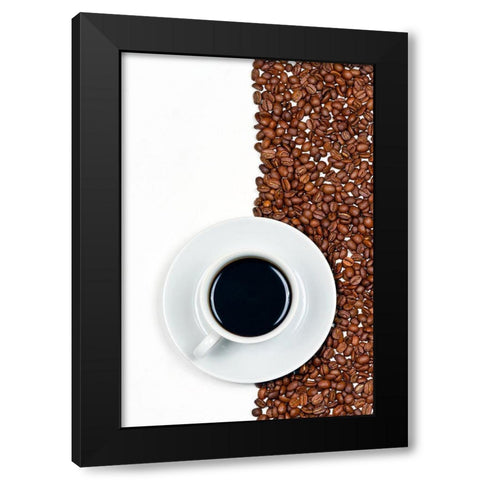 Coffee Flag Black Modern Wood Framed Art Print by Lavsen, Gert