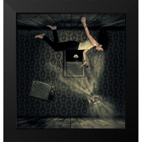Hampa Udara Black Modern Wood Framed Art Print by Langelo, Donaldo