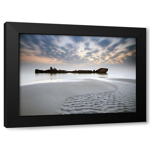 The Wreck Black Modern Wood Framed Art Print with Double Matting by Keller