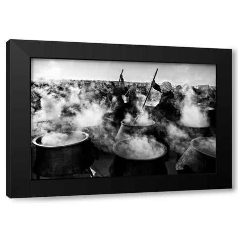 Eastern Lights Black Modern Wood Framed Art Print with Double Matting by Momeni, Mohammadreza