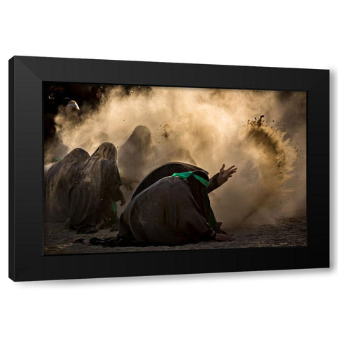 Ashura Pm2 Black Modern Wood Framed Art Print by Momeni, Mohammadreza