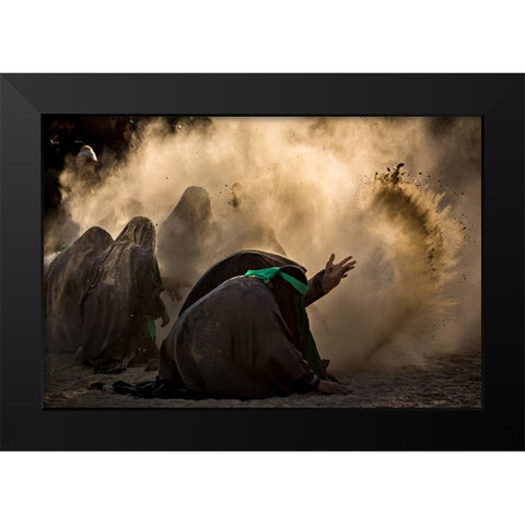 Ashura Pm2 Black Modern Wood Framed Art Print by Momeni, Mohammadreza