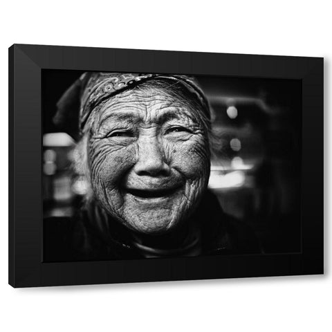 Untitled Black Modern Wood Framed Art Print with Double Matting by Suzuki, Tatsuo