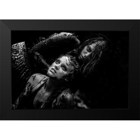 The Battle Black Modern Wood Framed Art Print by Boehmer, Joe