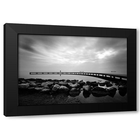 Wait... Black Modern Wood Framed Art Print with Double Matting by Kasim, Murat