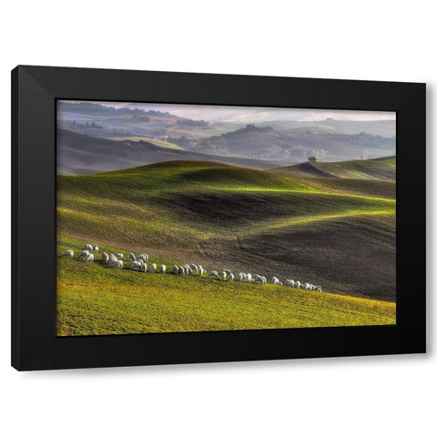 Pastoral Black Modern Wood Framed Art Print with Double Matting by Lipinski C, Roman