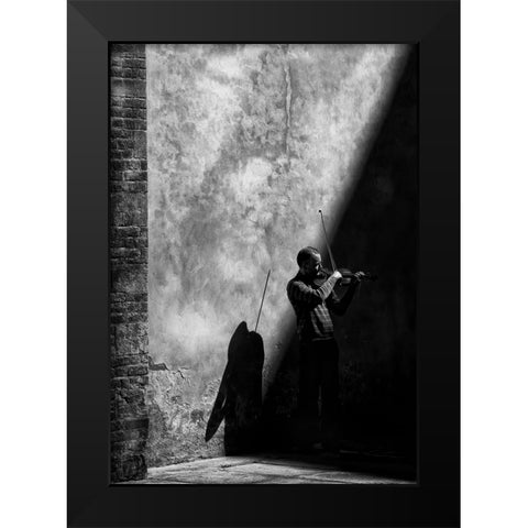While The Shadow Comes Black Modern Wood Framed Art Print by Mencacci, Mario
