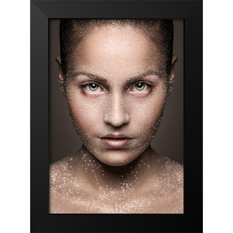 Stardust Black Modern Wood Framed Art Print by Petkov, Petko