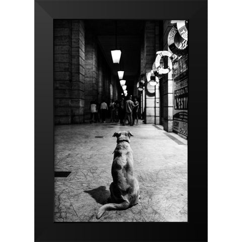 The Wait Black Modern Wood Framed Art Print by Perino, Alessandro