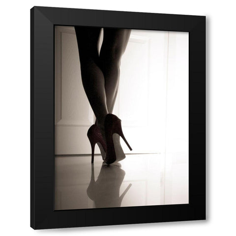 Red Violin Black Modern Wood Framed Art Print by Schottstaedt, Erik