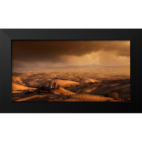 Val DA#039;Orcia Black Modern Wood Framed Art Print by Schumacher, Nicolas