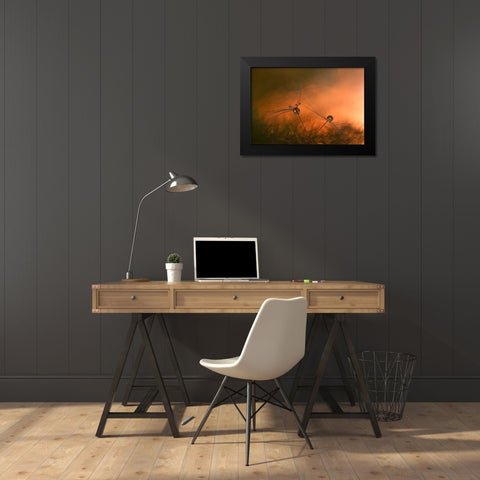 Forest Fire Black Modern Wood Framed Art Print by Westum, Heidi