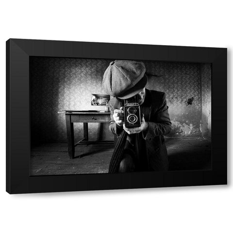 Untitled Black Modern Wood Framed Art Print with Double Matting by Grobenski, Mario