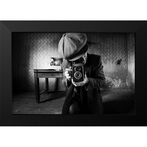 Untitled Black Modern Wood Framed Art Print by Grobenski, Mario