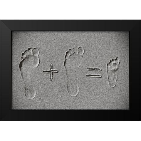 Sand Arithmetic Black Modern Wood Framed Art Print by Philnormanphoto