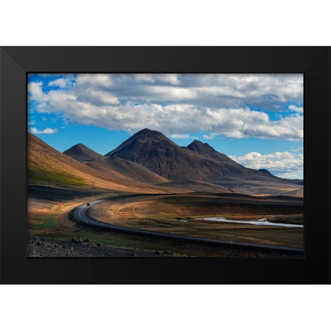 Iceland Black Modern Wood Framed Art Print by Kravanja, Jure