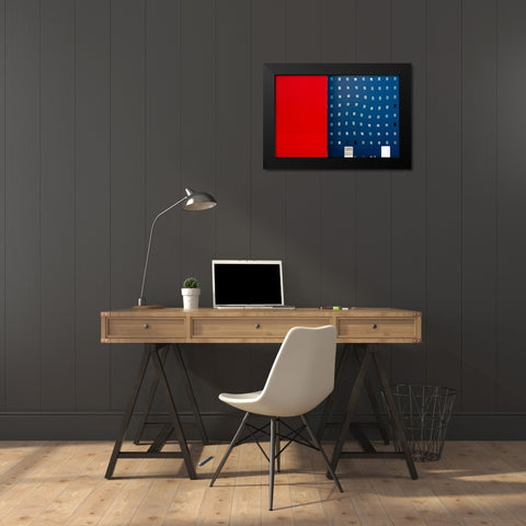 Red White And Blue Black Modern Wood Framed Art Print by Pearson, Wayne