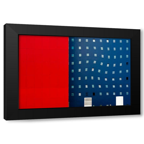 Red White And Blue Black Modern Wood Framed Art Print by Pearson, Wayne