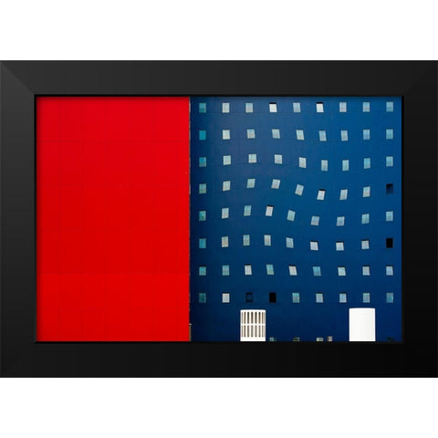 Red White And Blue Black Modern Wood Framed Art Print by Pearson, Wayne