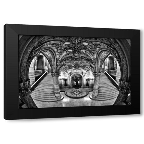 Opera Mystery Black Modern Wood Framed Art Print with Double Matting by Pelissier, Marc