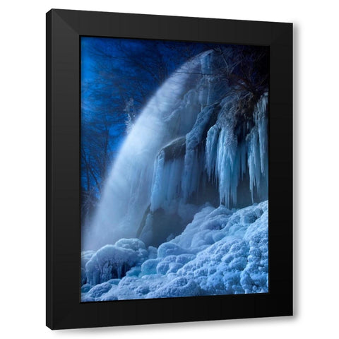 Frozen In The Moonlight Black Modern Wood Framed Art Print with Double Matting by Schumacher, Nicolas