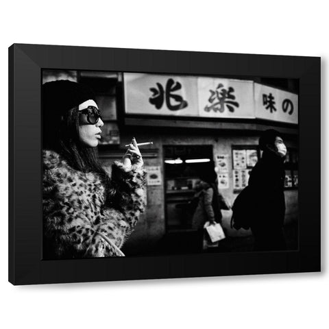 Untitled Black Modern Wood Framed Art Print with Double Matting by Suzuki, Tatsuo