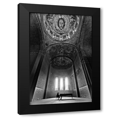 Holy Music Black Modern Wood Framed Art Print with Double Matting by Guven, Baris