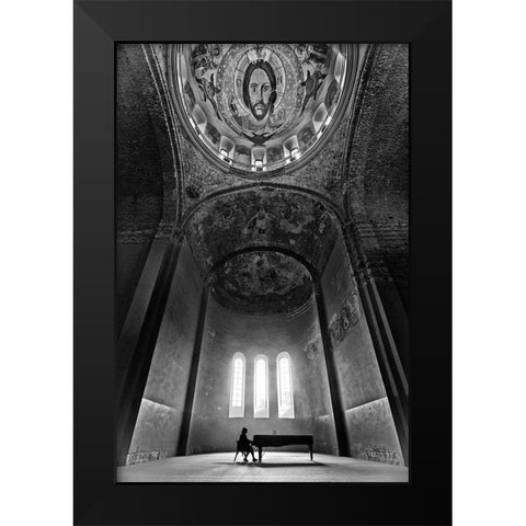 Holy Music Black Modern Wood Framed Art Print by Guven, Baris