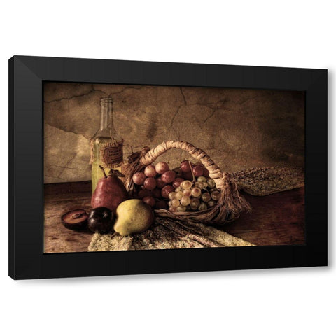 Grapes Black Modern Wood Framed Art Print with Double Matting by Simonato, Silvia