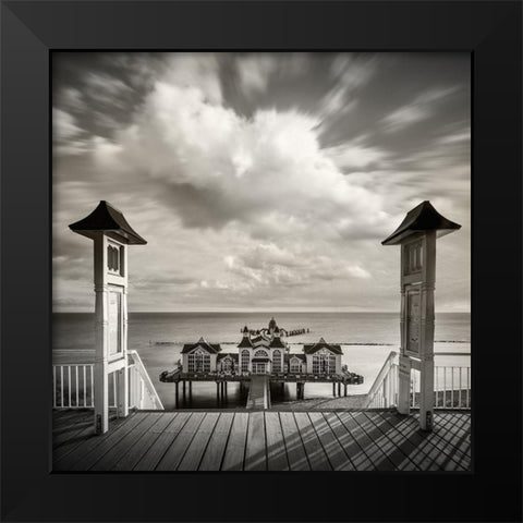 [Good Morning Sellin] Black Modern Wood Framed Art Print by Benz, Mario