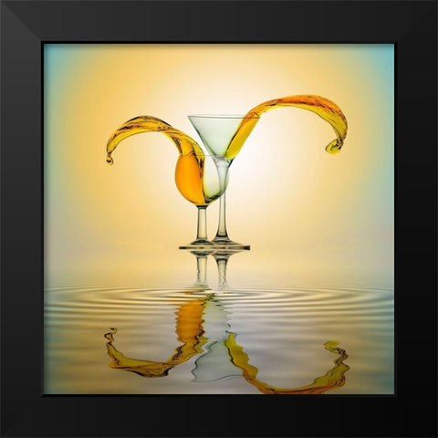 You And Me Black Modern Wood Framed Art Print by Rahayu, Ganjar