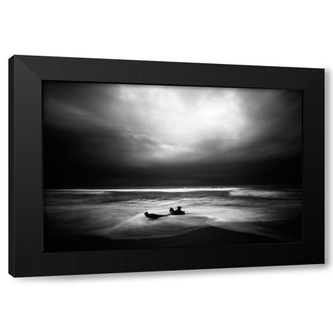 Naufrago Black Modern Wood Framed Art Print by Della Latta, Massimo
