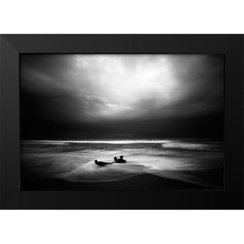 Naufrago Black Modern Wood Framed Art Print by Della Latta, Massimo