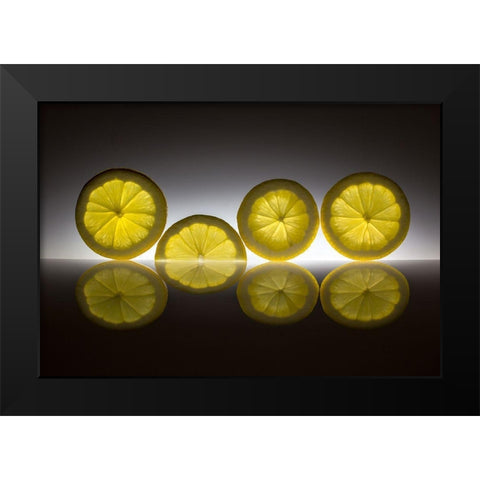 Lemon Black Modern Wood Framed Art Print by De Kogel, Wieteke