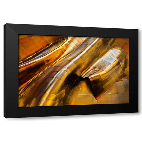 Abstract Steel Black Modern Wood Framed Art Print with Double Matting by Amer, S.