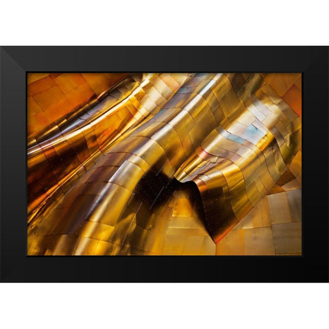 Abstract Steel Black Modern Wood Framed Art Print by Amer, S.