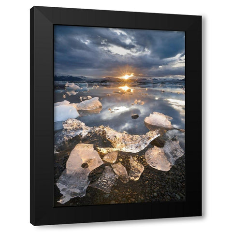 Transmission Black Modern Wood Framed Art Print with Double Matting by Wrobel, Karsten