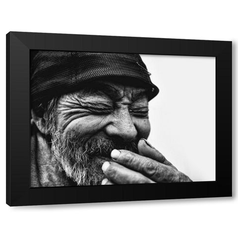 Untitled Black Modern Wood Framed Art Print with Double Matting by Suzuki, Tatsuo